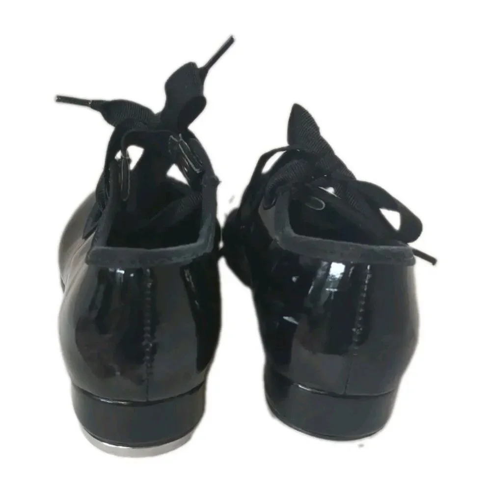 So Danca TA35 Girls Tap Dance Shoes Black Patent Size 11.5 M